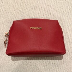Missoni Red Leather Zip Cosmetic Case with Gold Logo